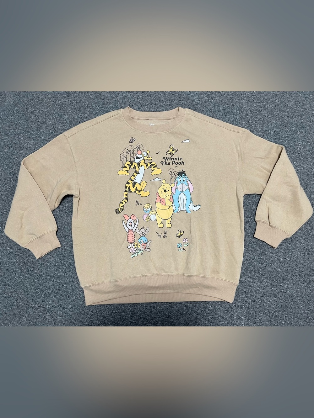 Hybrid Apparel Beige Winnie the Pooh Crewneck Sweatshirt Adult S